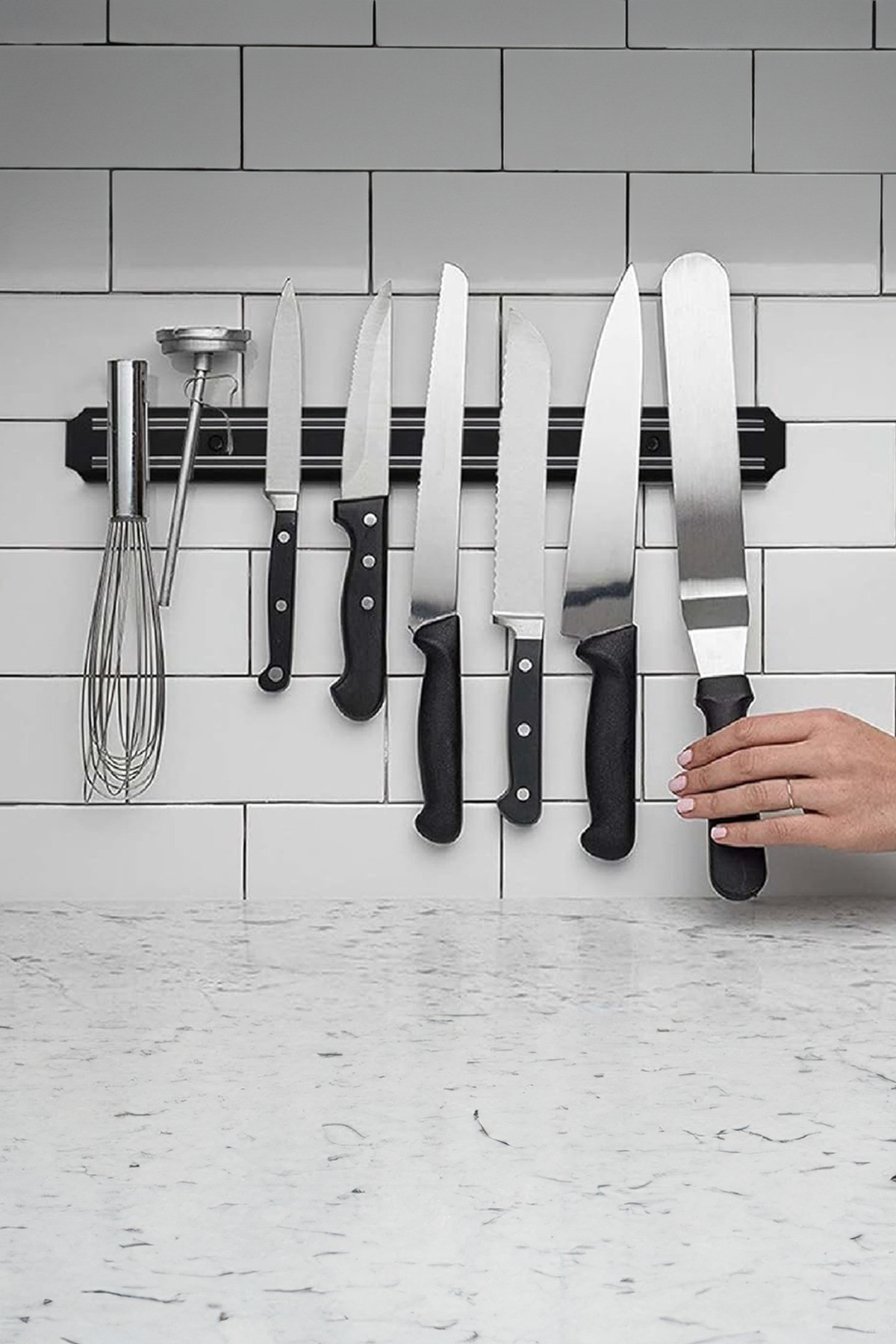 Mıknatıslı Paslanmaz Çelik Duvar Bıçak Askısı Standı 33 Cm