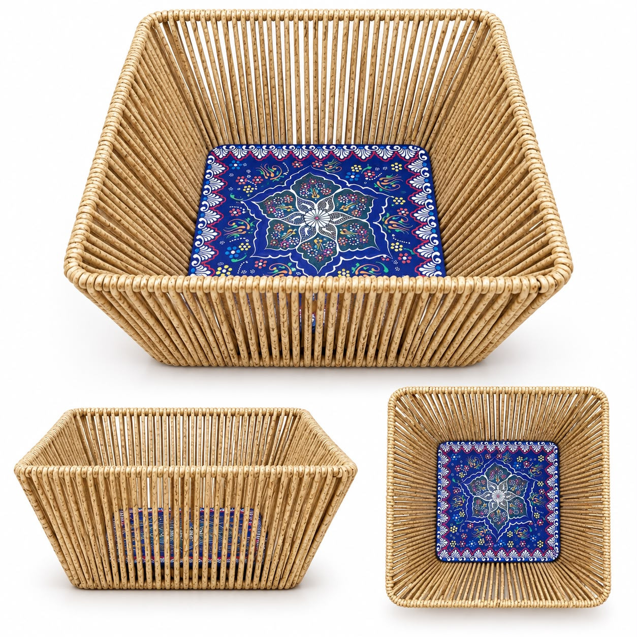 Rattan Çini Desenli Organizer 25 CM CE-7075