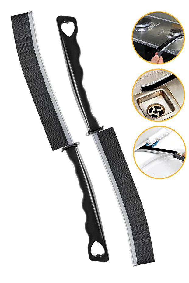 Çok Amaçlı İnce Temizlik Fırçası 2'li - Derz Arası Lavabo Ocak Sıva Kenarı Banyo Mutfak İçin