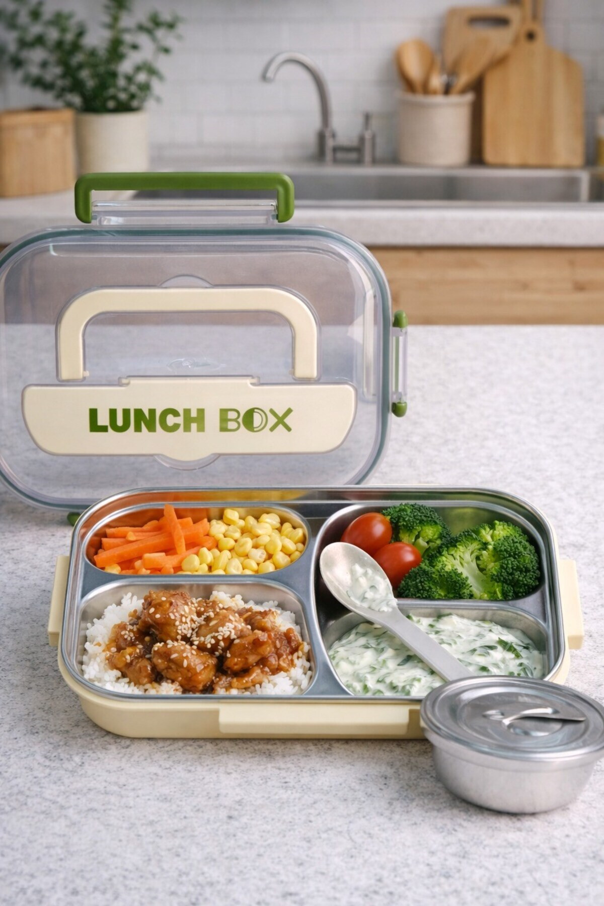 LUNCH BOX ÇELİK BESLENME KUTUSU 5 BÖLMELİ BR-6673