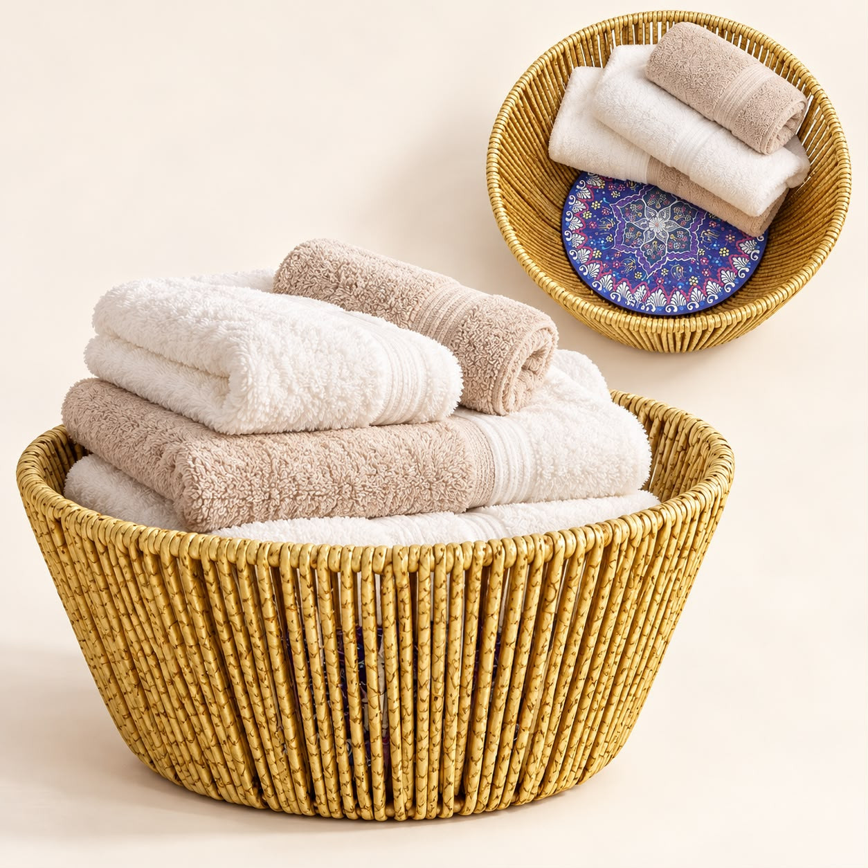 Rattan Çini Desenli Organizer Oval CE-7099