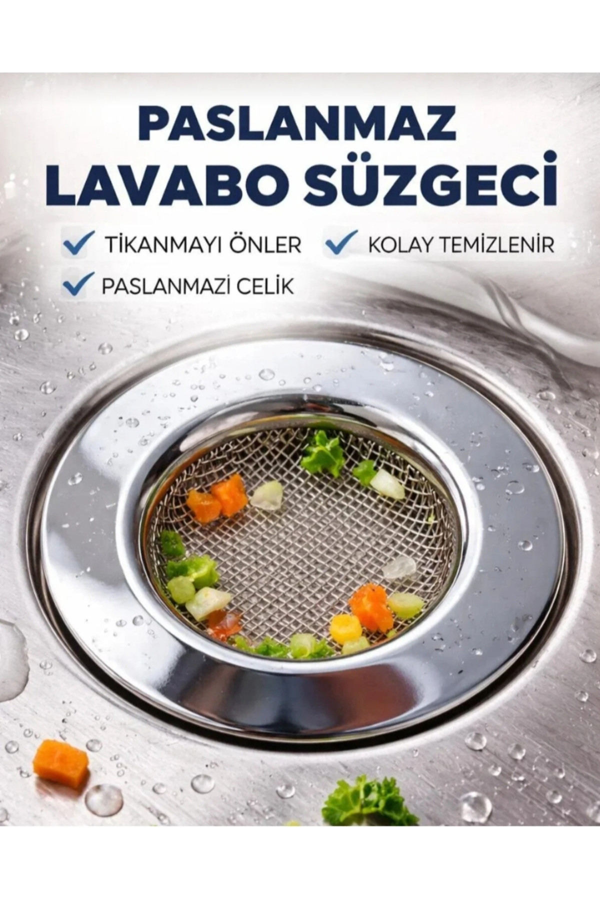 Paslanmaz Lavabo Süzgeci 11.5 CM