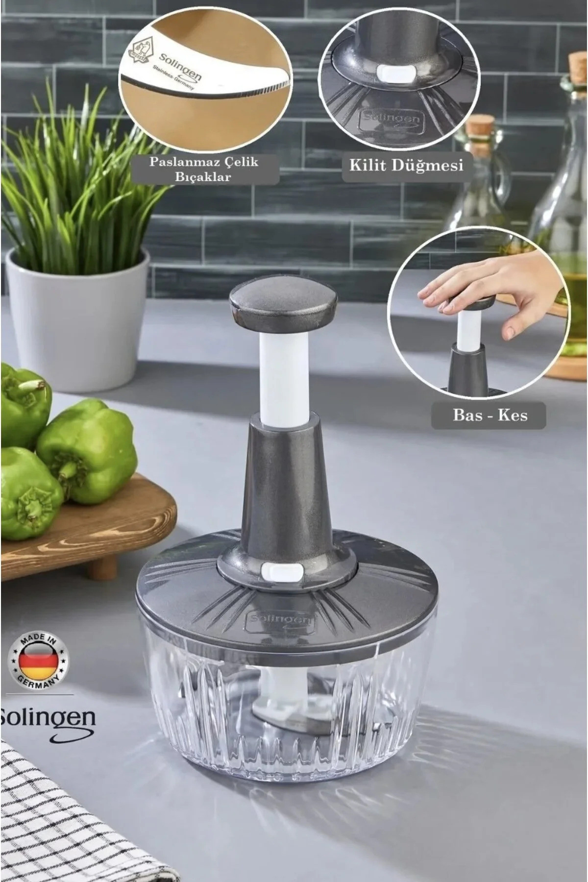 Solingen El Rondosu 3 Bıçaklı Paslanmaz Çelik