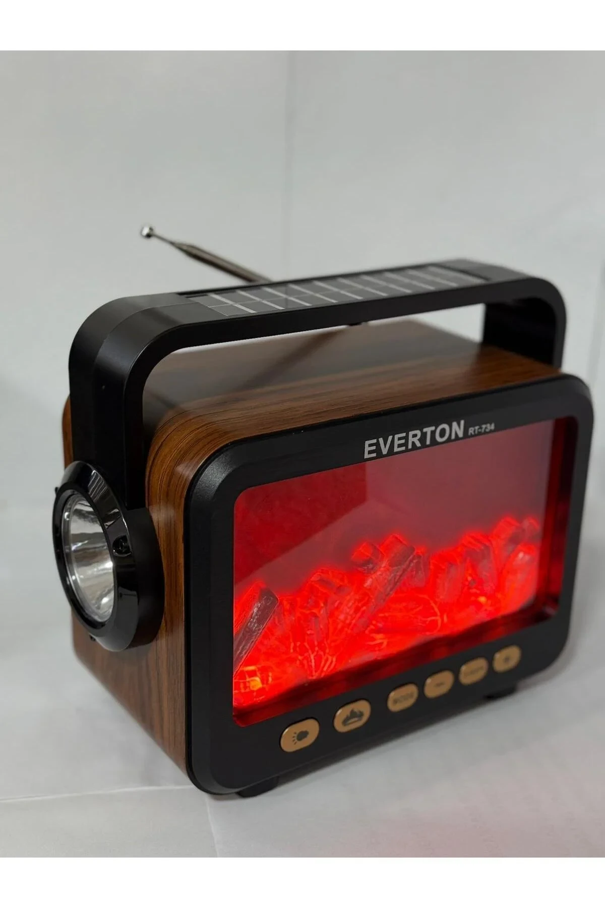 Everton RT-734 Şömine Görünümlü Fenerli / Solar Güneş Enerjili Müzik Kutusu ( Radyo )