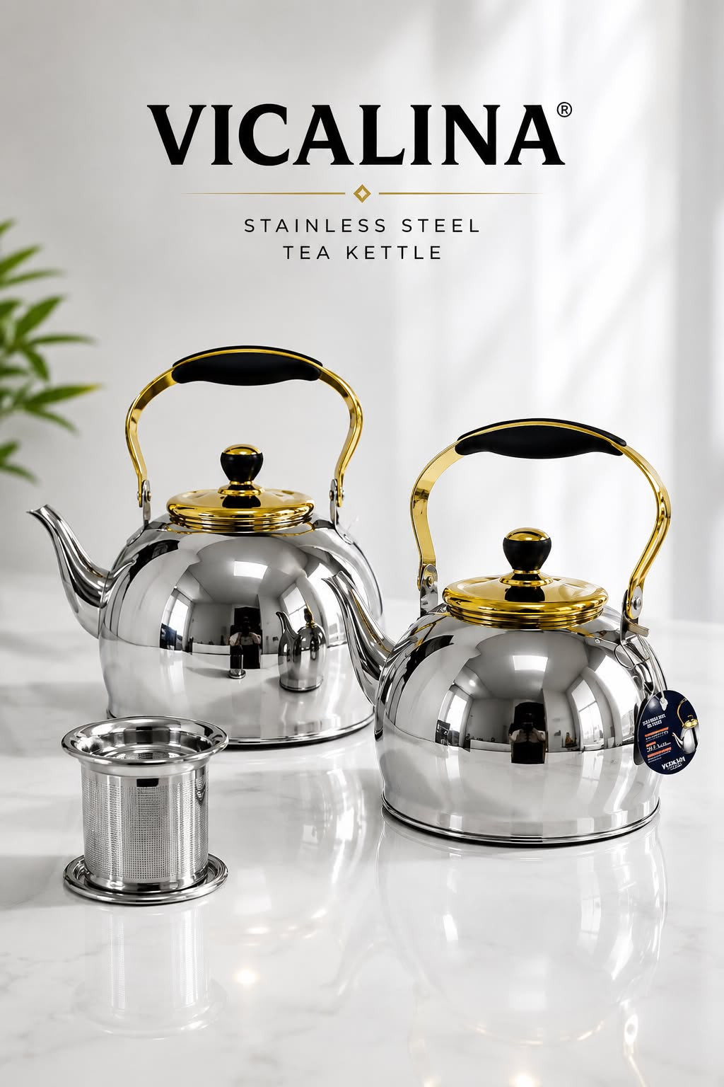 VICALINA ÇELİK ÇAY DEMLİK SETİ ( 2'Lİ SET )