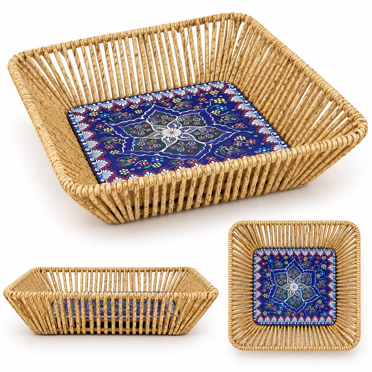 Rattan Çini Desenli Ekmeklik Dikdörtgen CE-7020