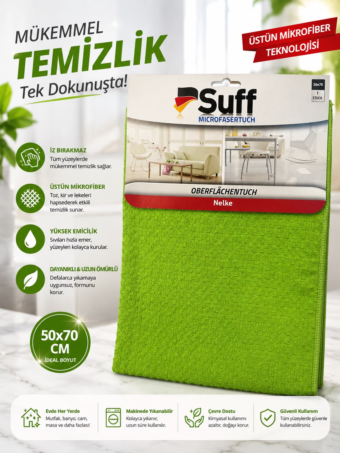 SUFF YER TEMİZLEME BEZİ 50*70 CM