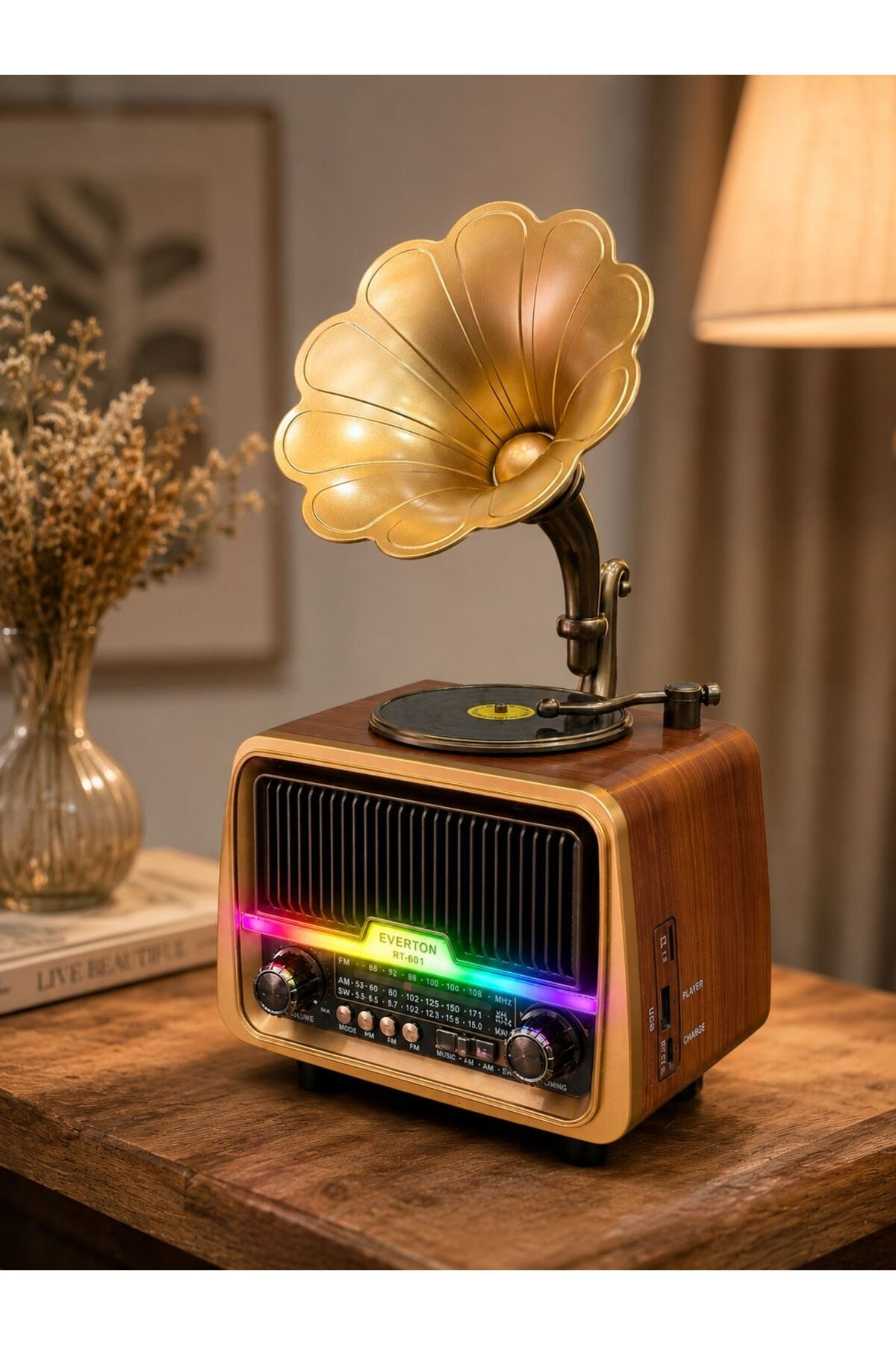 Everton RT-601 Nostaljik Gramofon Dekoratif Müzik Kutusu ( Radyo )